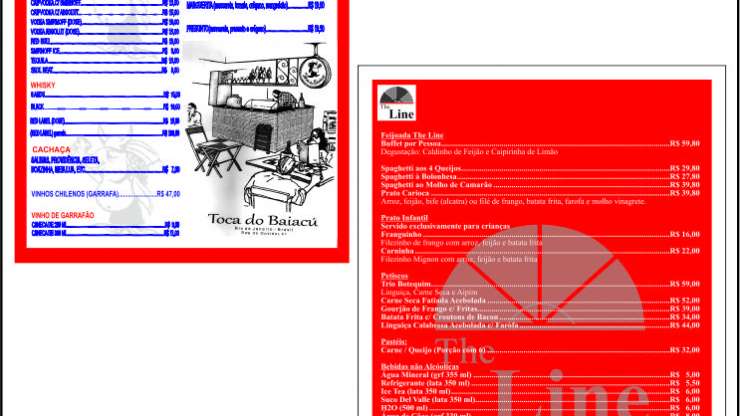 Cardápio de todos os formatos.